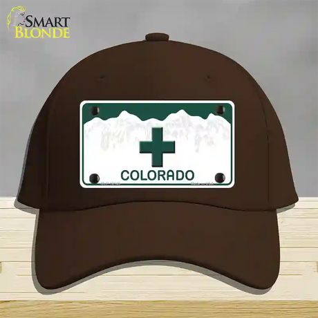 Marajuana Cross Colorado Novelty License Plate Hat Cotton / Dark Brown