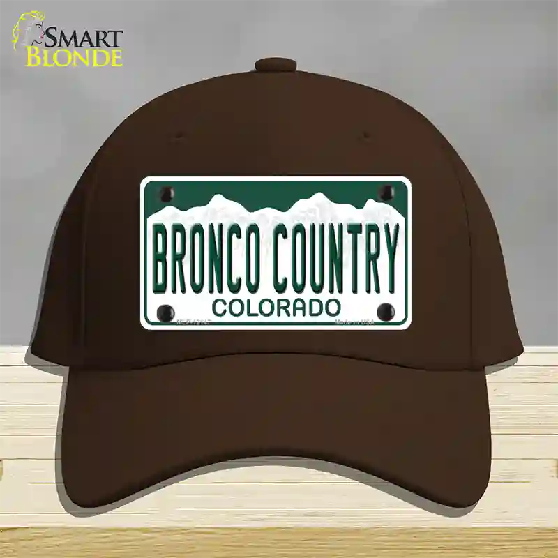 Bronco Country Colorado Novelty License Plate Hat Cotton / Dark Brown