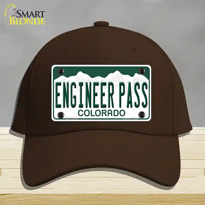 Engineer Pass Colorado Novelty License Plate Hat Cotton / Dark Brown