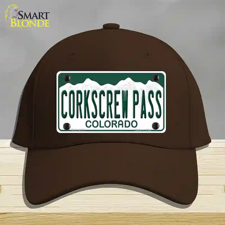 Corkscrew Pass Colorado Novelty License Plate Hat Cotton / Dark Brown