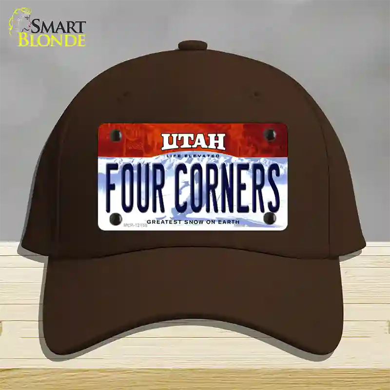 Utah Four Corners Novelty License Plate Hat Cotton / Dark Brown