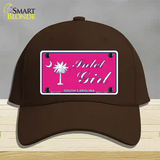 Inlet Girl SC Pink Novelty License Plate Hat Cotton / Dark Brown