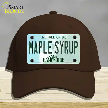 Maple Syrup New Hampshire Novelty License Plate Hat Cotton / Dark Brown