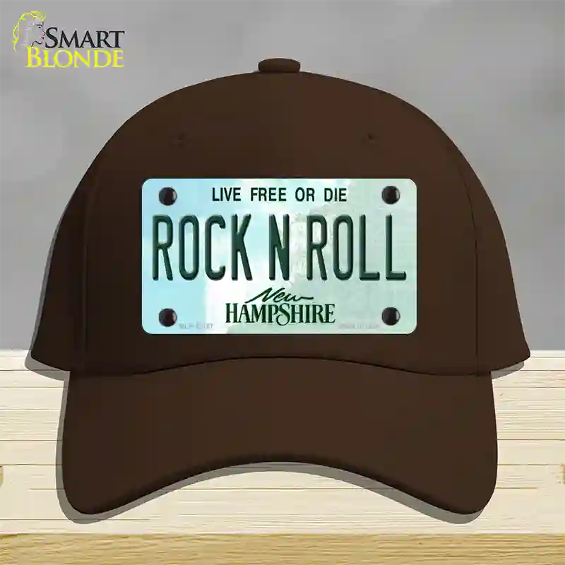 Rock N Roll New Hampshire Novelty License Plate Hat Cotton / Dark Brown