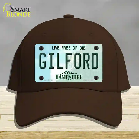 Gilford New Hampshire Novelty License Plate Hat Cotton / Dark Brown