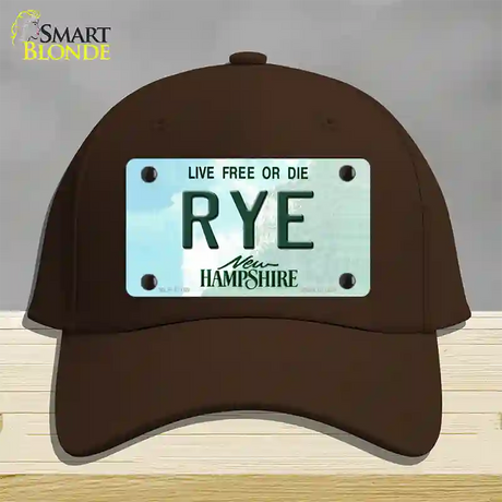 Rye New Hampshire Novelty License Plate Hat Cotton / Dark Brown