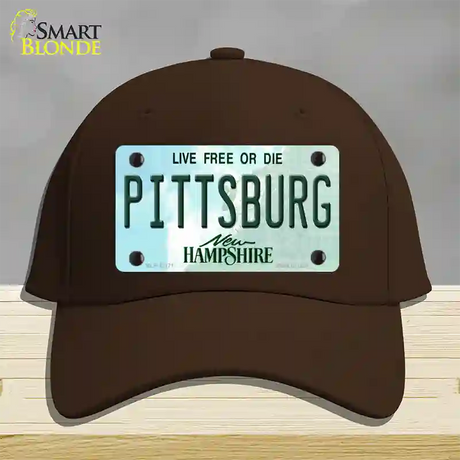 Pittsburg New Hampshire Novelty License Plate Hat Cotton / Dark Brown