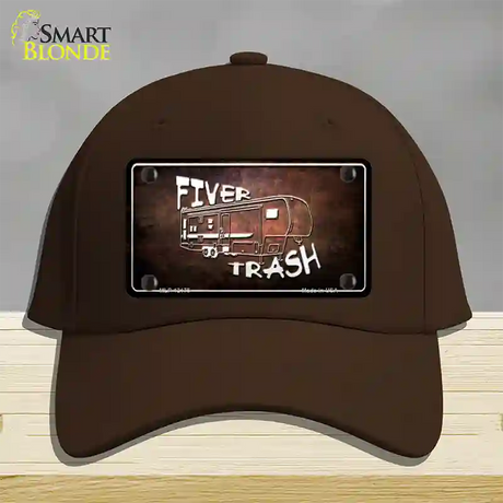 Fiver Trash Novelty License Plate Hat Cotton / Dark Brown