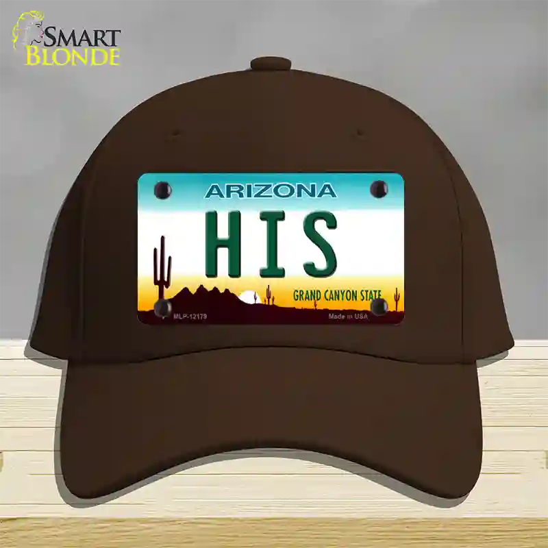 His Arizona Novelty License Plate Hat Cotton / Dark Brown