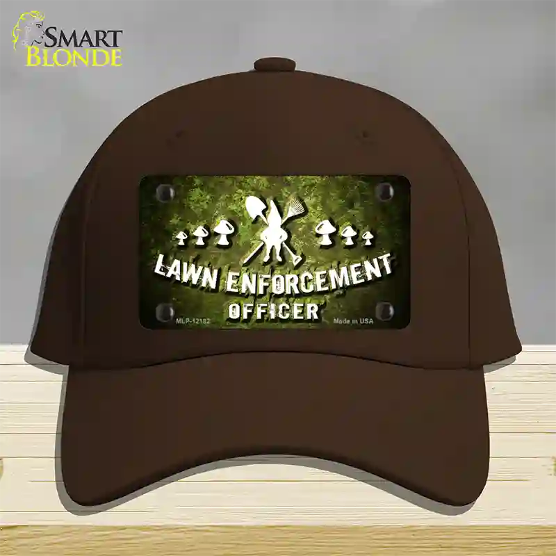 Lawn Enforcement Gnome Novelty License Plate Hat Cotton / Dark Brown