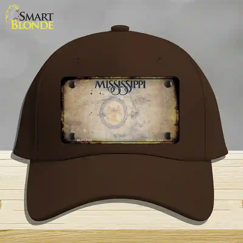 Mississippi Great Seal Rusty Blank Novelty License Plate Hat Cotton / Dark Brown