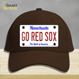 Go Red Sox Massachusetts Novelty License Plate Hat Cotton / Dark Brown