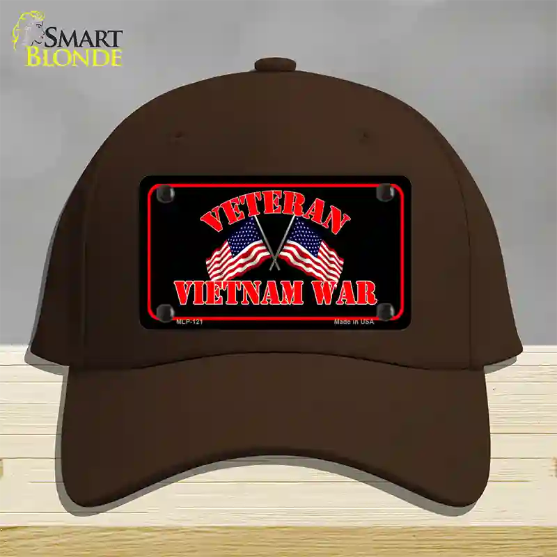 Vietnam War Veteran Novelty License Plate Hat Cotton / Dark Brown