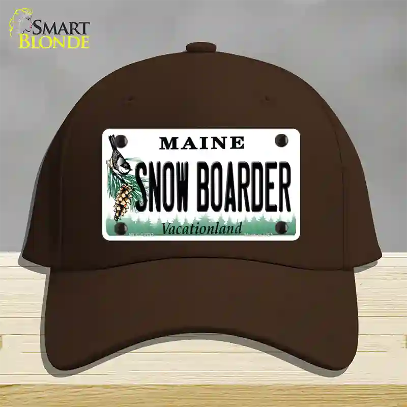 Snow Boarder Maine Novelty License Plate Hat Cotton / Dark Brown