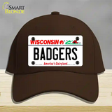 Badgers Wisconsin Novelty License Plate Hat Cotton / Dark Brown