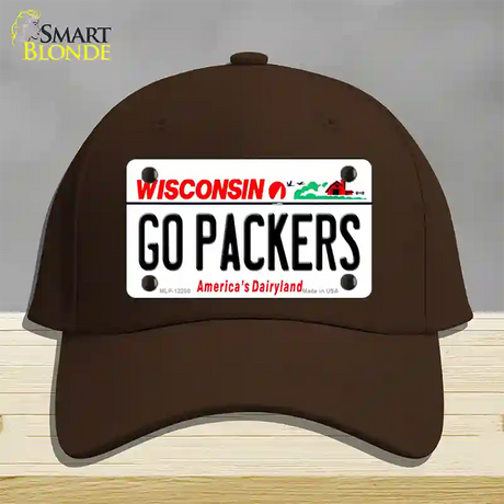 Go Packers Wisconsin Novelty License Plate Hat Cotton / Dark Brown