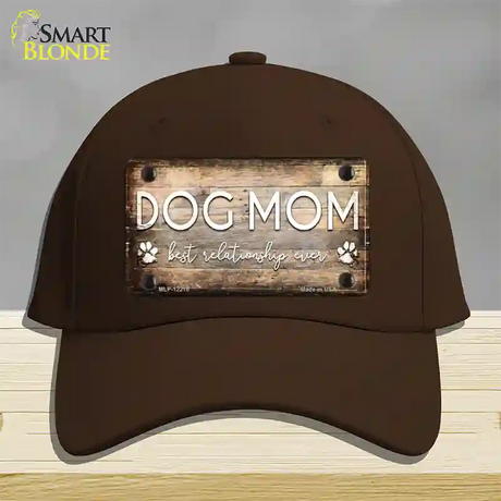 Dog Mom Novelty License Plate Hat Cotton / Dark Brown