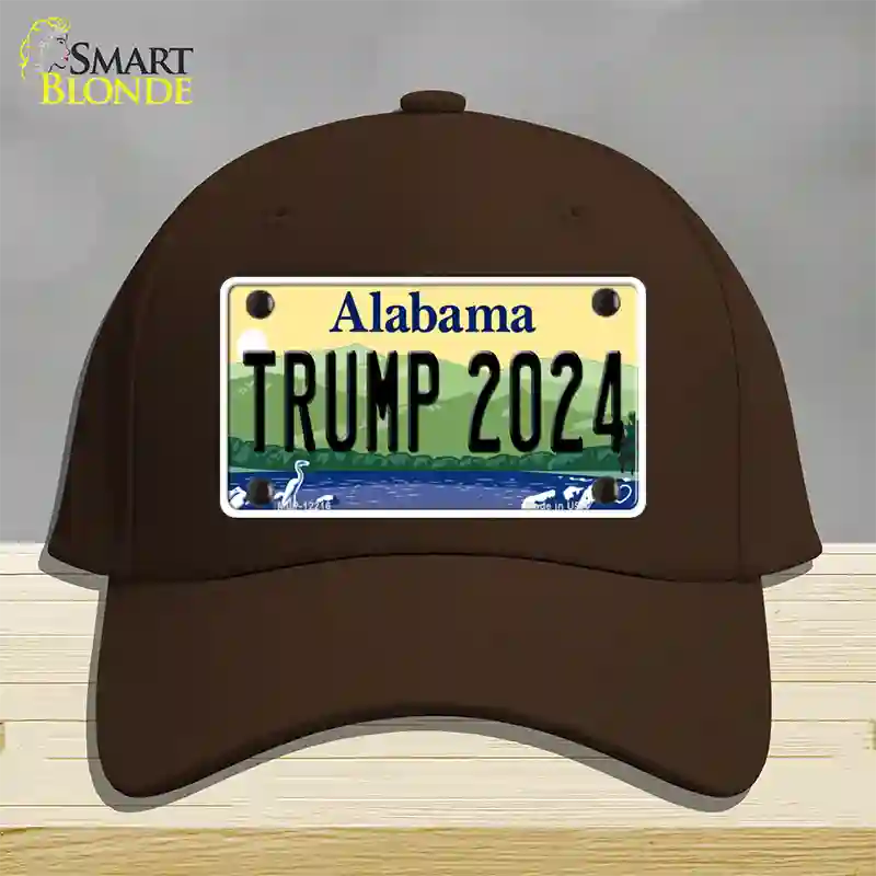 Trump 2024 Alabama Novelty License Plate Hat Cotton / Dark Brown