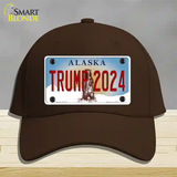 Trump 2024 Alaska Novelty License Plate Hat Cotton / Dark Brown