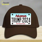 Trump 2024 Arkansas Novelty License Plate Hat Cotton / Dark Brown