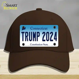 Trump 2024 Connecticut Novelty License Plate Hat Cotton / Dark Brown