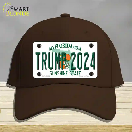 Trump 2024 Florida Novelty License Plate Hat Cotton / Dark Brown