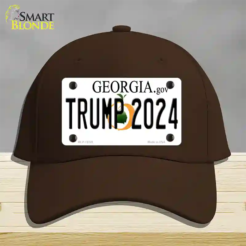 Trump 2024 Georgia Novelty License Plate Hat Cotton / Dark Brown