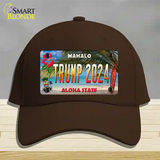 Trump 2024 Hawaii Novelty License Plate Hat Cotton / Dark Brown