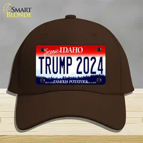 Trump 2024 Idaho Novelty License Plate Hat Cotton / Dark Brown