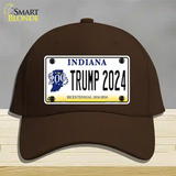 Trump 2024 Indiana Novelty License Plate Hat Cotton / Dark Brown