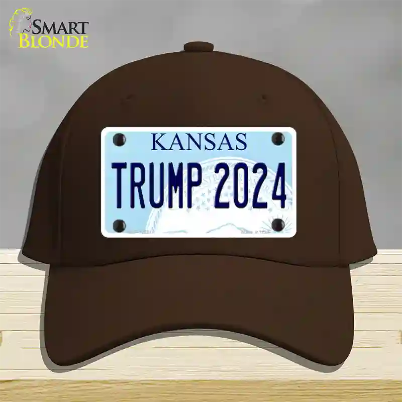 Trump 2024 Kansas Novelty License Plate Hat Cotton / Dark Brown