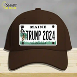 Trump 2024 Maine Novelty License Plate Hat Cotton / Dark Brown