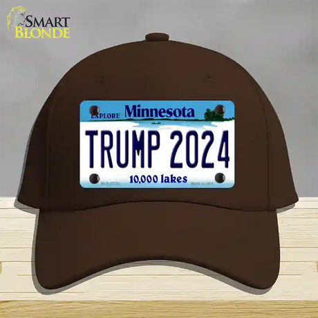 Trump 2024 Minnesota Novelty License Plate Hat Cotton / Dark Brown