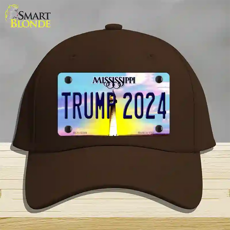 Trump 2024 Mississippi Novelty License Plate Hat Cotton / Dark Brown