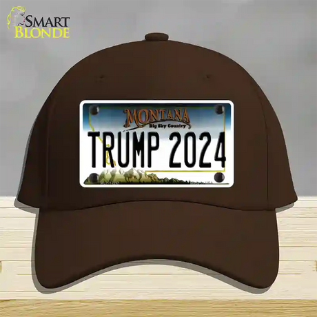 Trump 2024 Montana Novelty License Plate Hat Cotton / Dark Brown