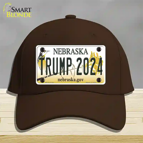 Trump 2024 Nebraska Novelty License Plate Hat Cotton / Dark Brown