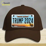 Trump 2024 North Dakota Novelty License Plate Hat Cotton / Dark Brown