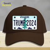 Trump 2024 Oregon Novelty License Plate Hat Cotton / Dark Brown