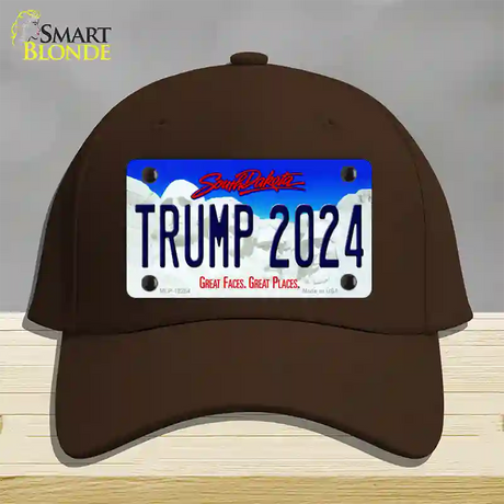 Trump 2024 South Dakota Novelty License Plate Hat Cotton / Dark Brown