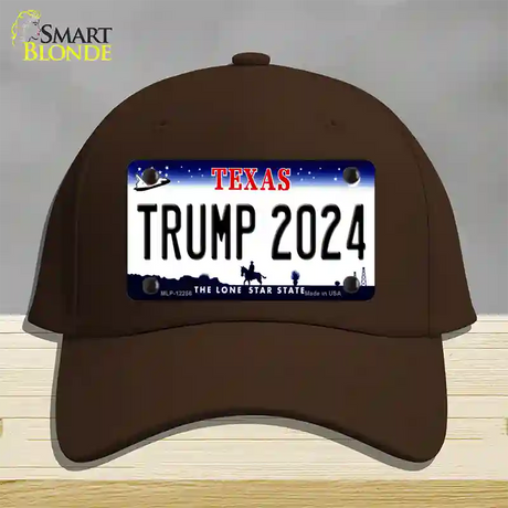 Trump 2024 Texas Novelty License Plate Hat Cotton / Dark Brown