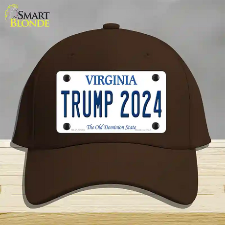 Trump 2024 Virginia Novelty License Plate Hat Cotton / Dark Brown