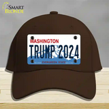 Trump 2024 Washington Novelty License Plate Hat Cotton / Dark Brown