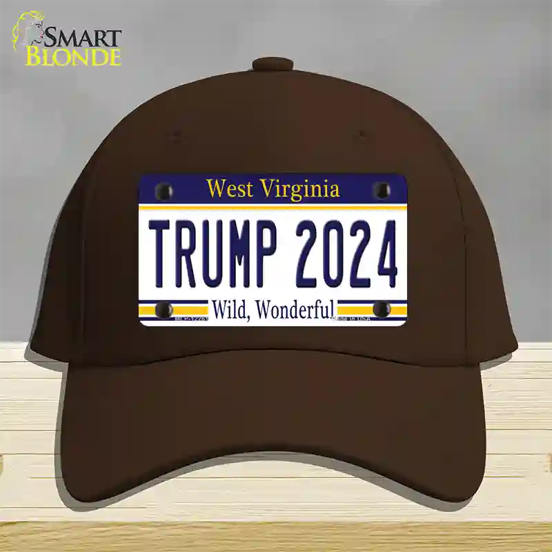 Trump 2024 West Virginia Novelty License Plate Hat Cotton / Dark Brown