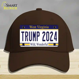 Trump 2024 West Virginia Novelty License Plate Hat Cotton / Dark Brown