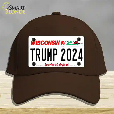 Trump 2024 Wisconsin Novelty License Plate Hat Cotton / Dark Brown