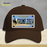 Trump 2024 Wyoming Novelty License Plate Hat Cotton / Dark Brown