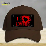 I Love Zombies Novelty License Plate Hat Cotton / Dark Brown