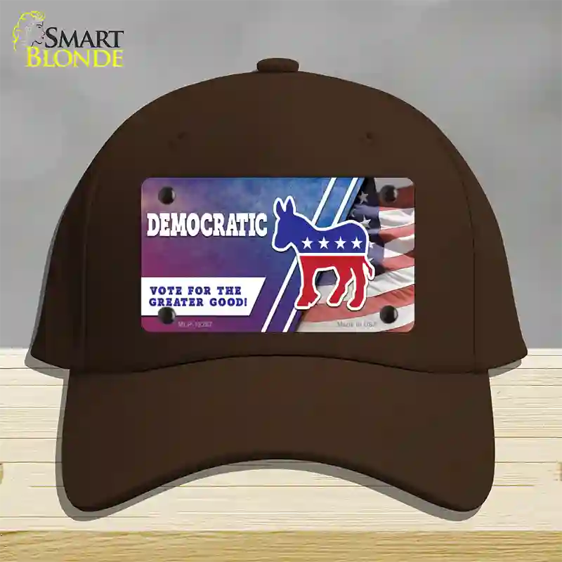 Democratic Vote for Greater Good Novelty License Plate Hat Cotton / Dark Brown