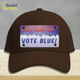 Hate Seeing Red Vote Blue Novelty License Plate Hat Cotton / Dark Brown