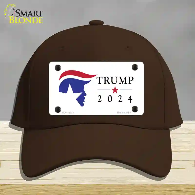 Trump 2024 Silhouette Novelty License Plate Hat Cotton / Dark Brown